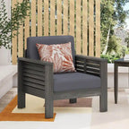 Fauteuils de jardin en bois d'acacia Louver avec coussins, par Christopher Knight Home