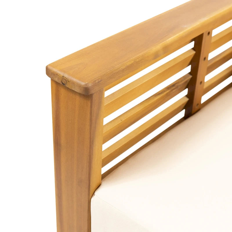 Fauteuils de jardin en bois d'acacia Louver avec coussins, par Christopher Knight Home