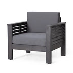 Fauteuils de jardin en bois d'acacia Louver avec coussins, par Christopher Knight Home