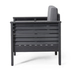 Fauteuils de jardin en bois d'acacia Louver avec coussins, par Christopher Knight Home