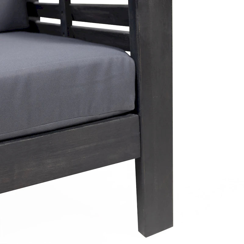 Fauteuils de jardin en bois d'acacia Louver avec coussins, par Christopher Knight Home