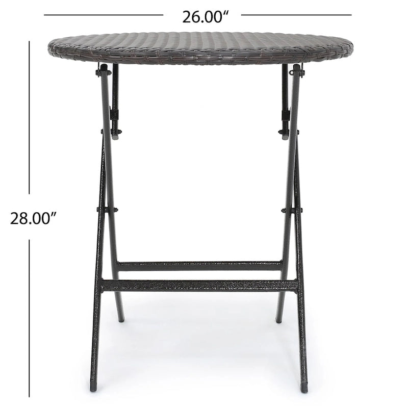 Ensemble bistro rond en osier Malaga Outdoor 3 pièces avec coussins, par Christopher Knight Home