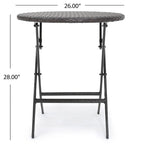 Ensemble bistro rond en osier Malaga Outdoor 3 pièces avec coussins, par Christopher Knight Home