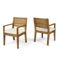 Chaises de salle à manger d'extérieur Nestor en bois d'acacia par Christopher Knight Home