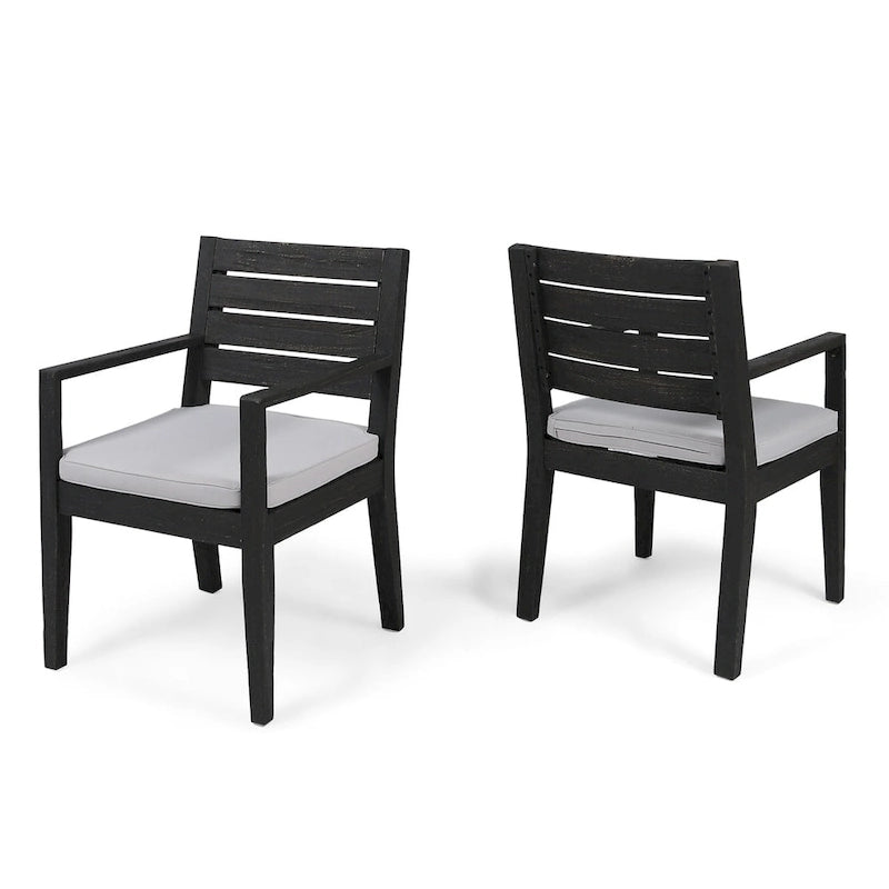 Chaises de salle à manger d'extérieur Nestor en bois d'acacia par Christopher Knight Home