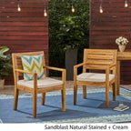 Chaises de salle à manger d'extérieur Nestor en bois d'acacia par Christopher Knight Home