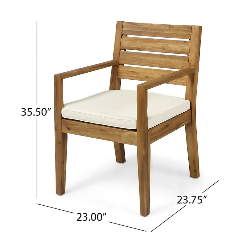 Chaises de salle à manger d'extérieur Nestor en bois d'acacia par Christopher Knight Home