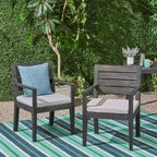 Chaises de salle à manger d'extérieur Nestor en bois d'acacia par Christopher Knight Home