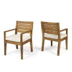 Chaises de salle à manger d'extérieur Nestor en bois d'acacia par Christopher Knight Home