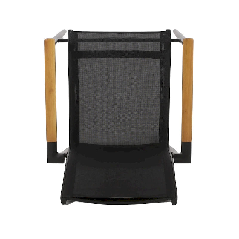 Ensemble de salle à manger d'extérieur Naop en maille et aluminium, 7 pièces, par Christopher Knight Home