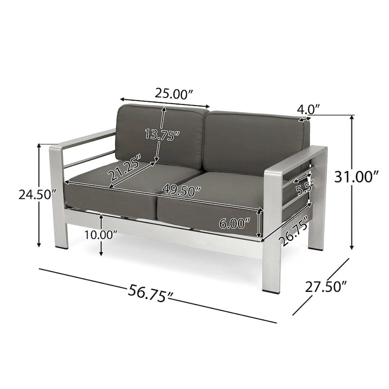 Ensemble repas d'extérieur Cape Coral + ensemble conversation + chaises longues + table basse par Christopher Knight Home