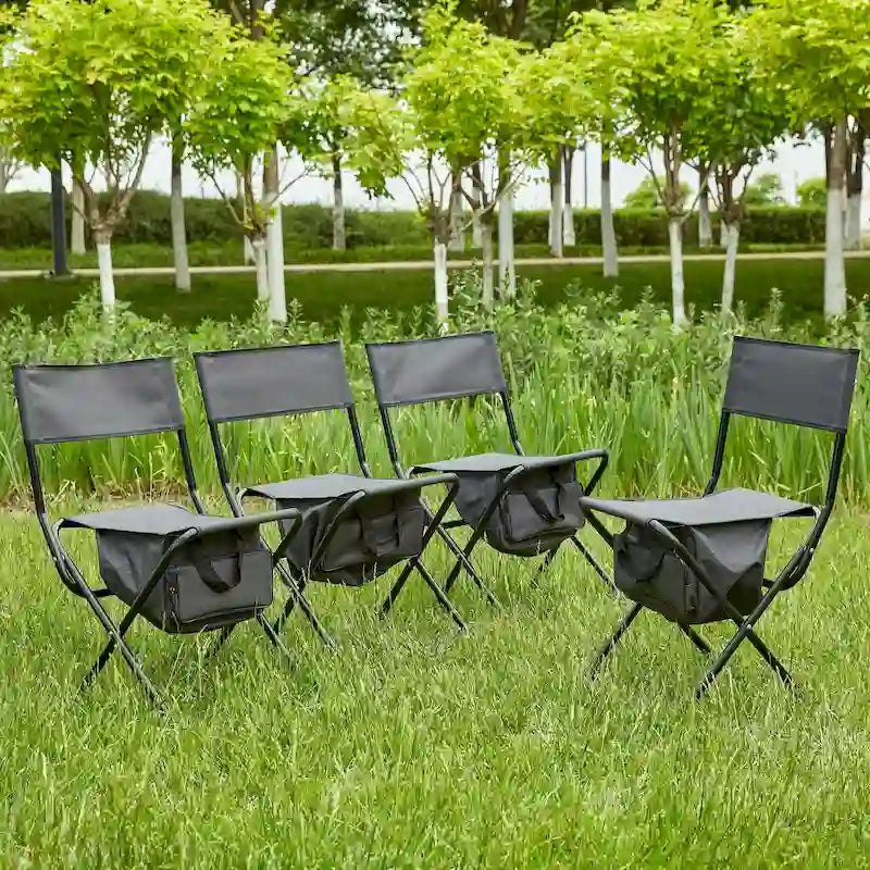 Chaises pliantes d'extérieur avec sac de rangement (lot de 4)