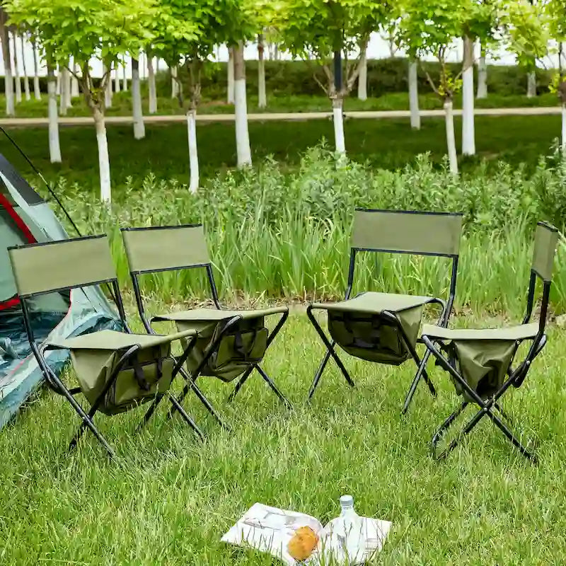 Chaises pliantes d'extérieur avec sac de rangement (lot de 4)