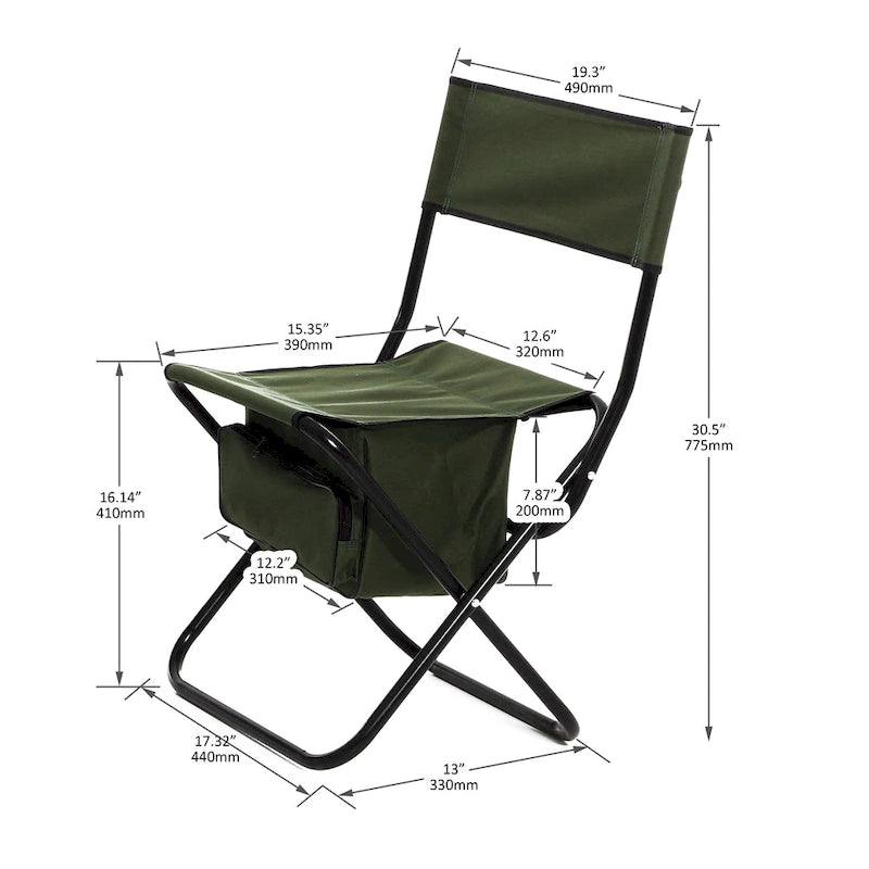 Chaises pliantes d'extérieur avec sac de rangement (lot de 4)