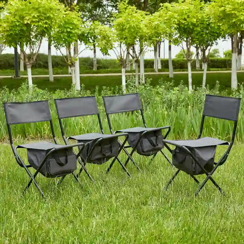 Chaises pliantes d'extérieur avec sac de rangement (lot de 4)