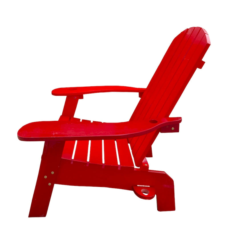 Chaise Adirondack en bois avec trou pour parasol