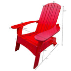 Chaise Adirondack en bois avec trou pour parasol