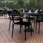 Modern Commercial Grade 2 Slat Indoor/Outdoor Steel Stack Chair