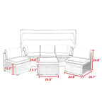 Canapé d'angle rectangulaire/rond en rotin/osier d'extérieur HOMEFUN avec coussins et auvent rétractable