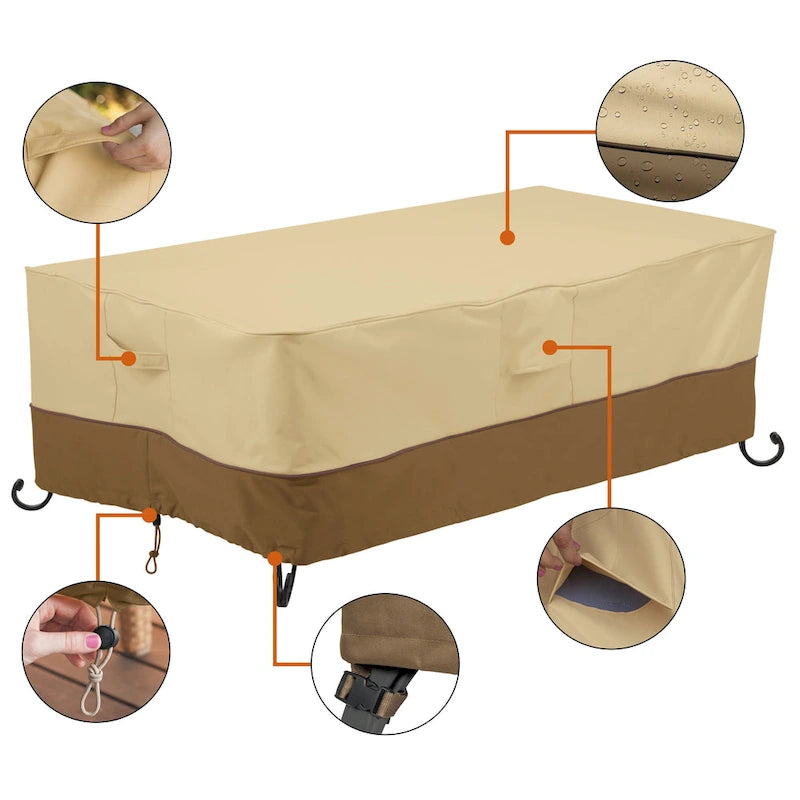 Housse de table de foyer rectangulaire Veranda de 56 pouces, résistante à l'eau, de Classic Accessories