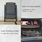 Fauteuil de jardin inclinable pliant 2 pièces en aluminium avec dossier réglable