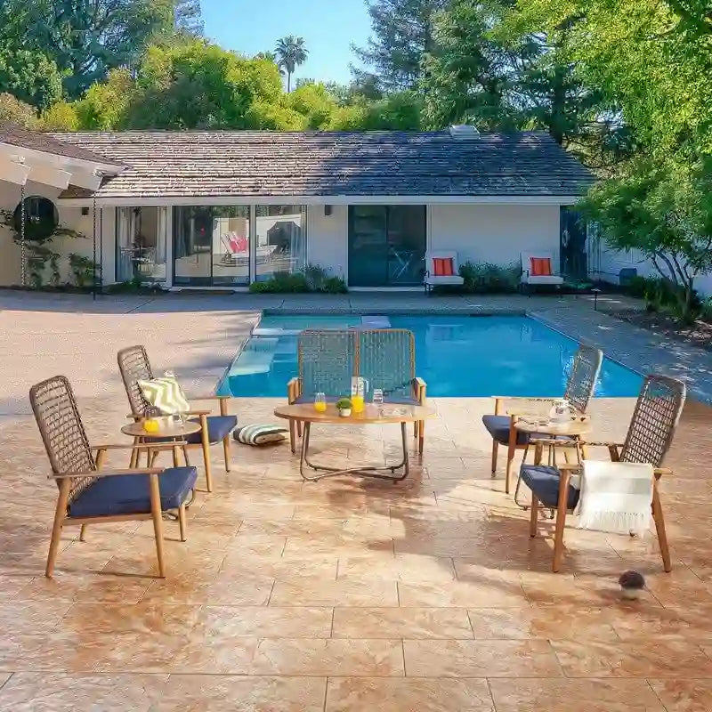 Ensemble de conversation d'extérieur en maille 9 pièces