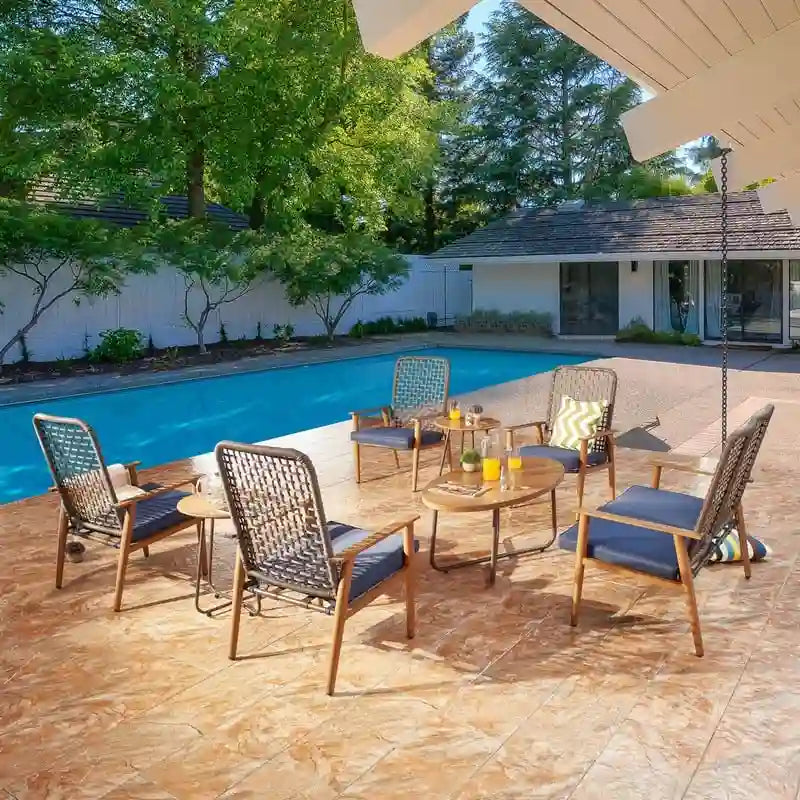 Ensemble de conversation d'extérieur en maille 9 pièces