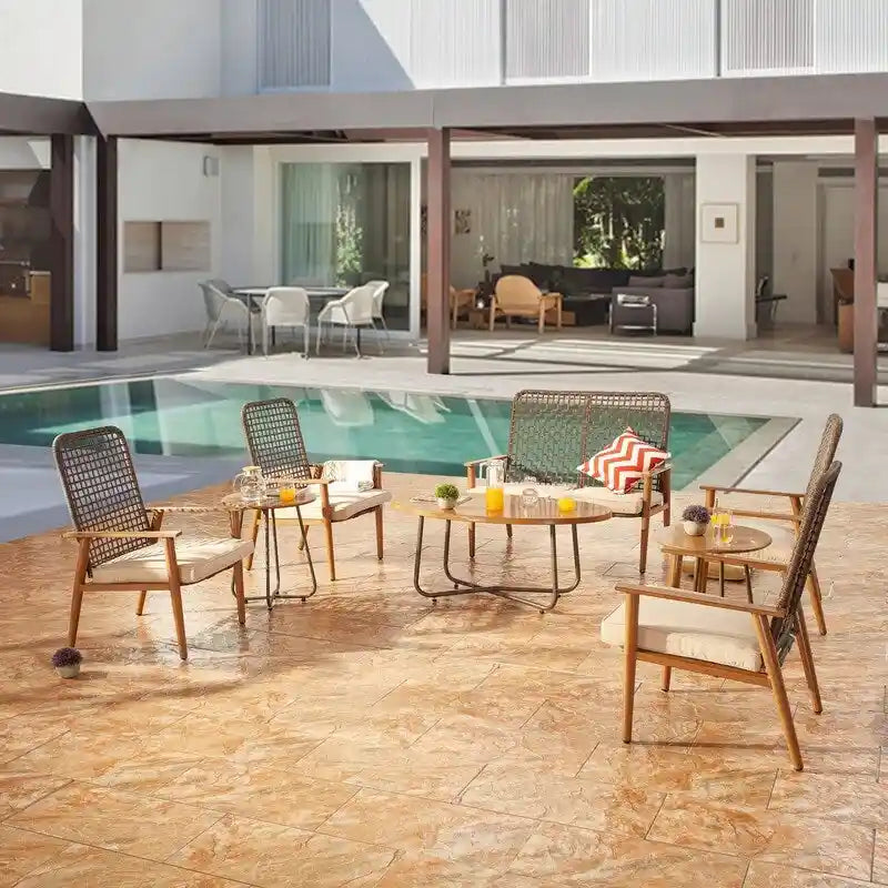 Ensemble de conversation d'extérieur en maille 9 pièces