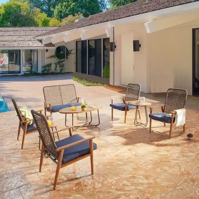 Ensemble de conversation d'extérieur en maille 9 pièces