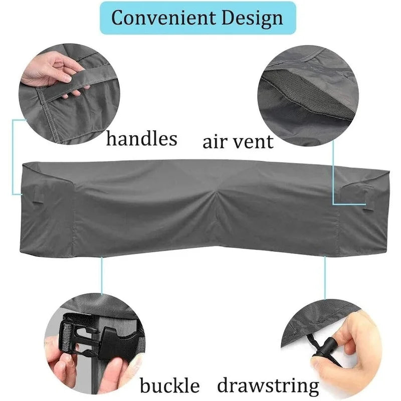 Housse de canapé d'angle d'extérieur en V/L, résistante et durable face aux intempéries