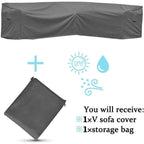 Housse de canapé d'angle d'extérieur en V/L, résistante et durable face aux intempéries