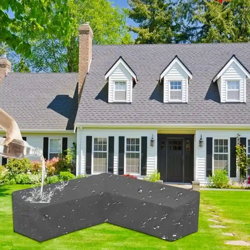Housse de canapé d'angle d'extérieur en V/L, résistante et durable face aux intempéries