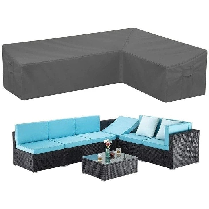 Housse de canapé d'angle d'extérieur en V/L, résistante et durable face aux intempéries