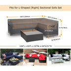 Housse de canapé d'angle d'extérieur en V/L, résistante et durable face aux intempéries