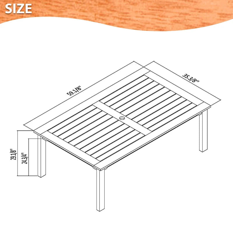 Ensemble de salle à manger d'extérieur 7 pièces Amazonia Dante - Chaises blanches