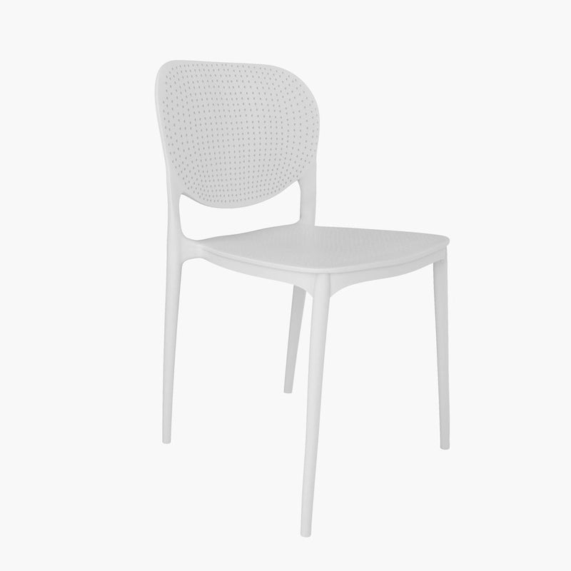 Ensemble de salle à manger d'extérieur 7 pièces Amazonia Dante - Chaises blanches