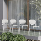 Ensemble de salle à manger d'extérieur 7 pièces Amazonia Dante - Chaises blanches