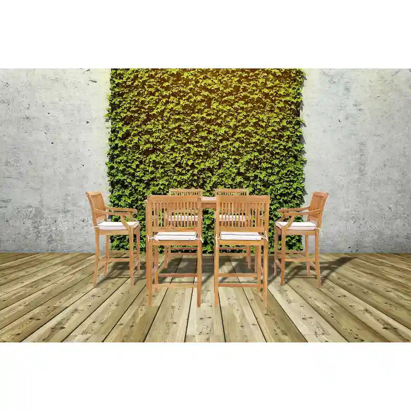 Chic Teak Antigua Rectangular Teak Wood Bistro Counter Table, 63 x 35 inch (table only)