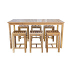 Table de comptoir rectangulaire Chic Teak Antigua en bois de teck, 63 x 35 pouces (table seule)