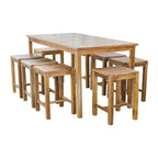 Table de comptoir rectangulaire Chic Teak Antigua en bois de teck, 63 x 35 pouces (table seule)