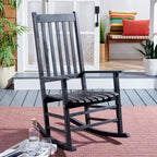 Fauteuil à bascule d'extérieur SAFAVIEH Marilijn en bois d'acacia - 66 cm (L) x 114 cm (P) x 86 cm (H)