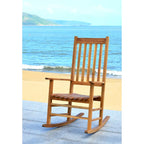 Fauteuil à bascule d'extérieur SAFAVIEH Marilijn en bois d'acacia - 66 cm (L) x 114 cm (P) x 86 cm (H)