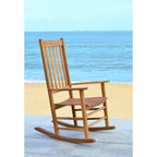 Fauteuil à bascule d'extérieur SAFAVIEH Marilijn en bois d'acacia - 66 cm (L) x 114 cm (P) x 86 cm (H)