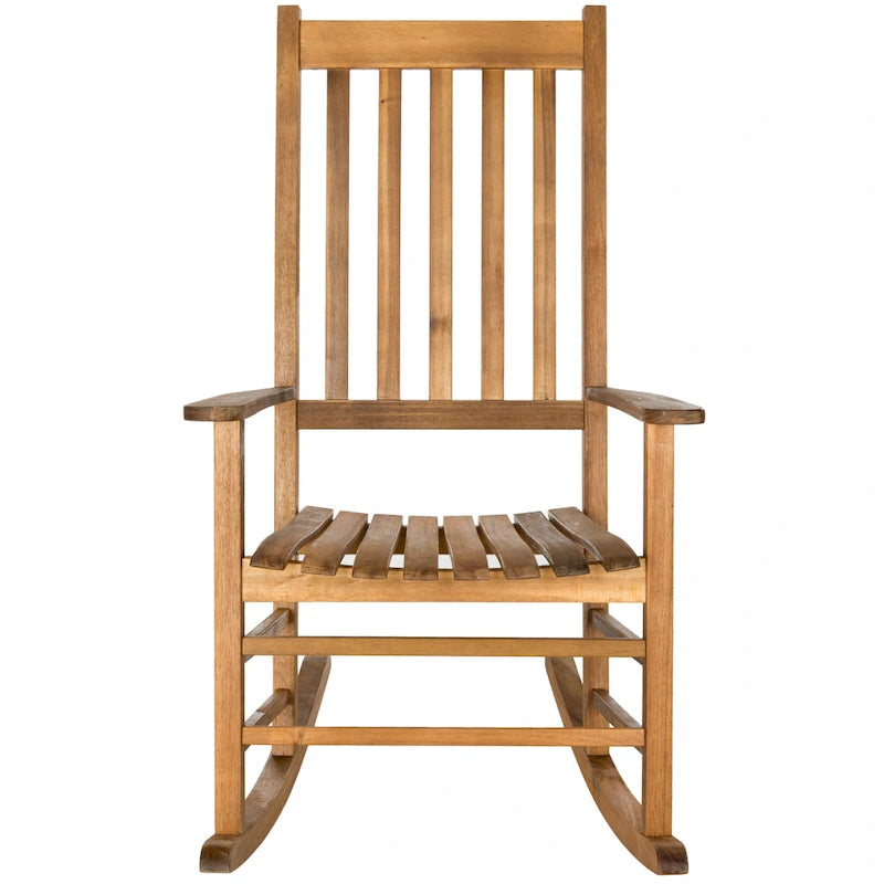 Fauteuil à bascule d'extérieur SAFAVIEH Marilijn en bois d'acacia - 66 cm (L) x 114 cm (P) x 86 cm (H)