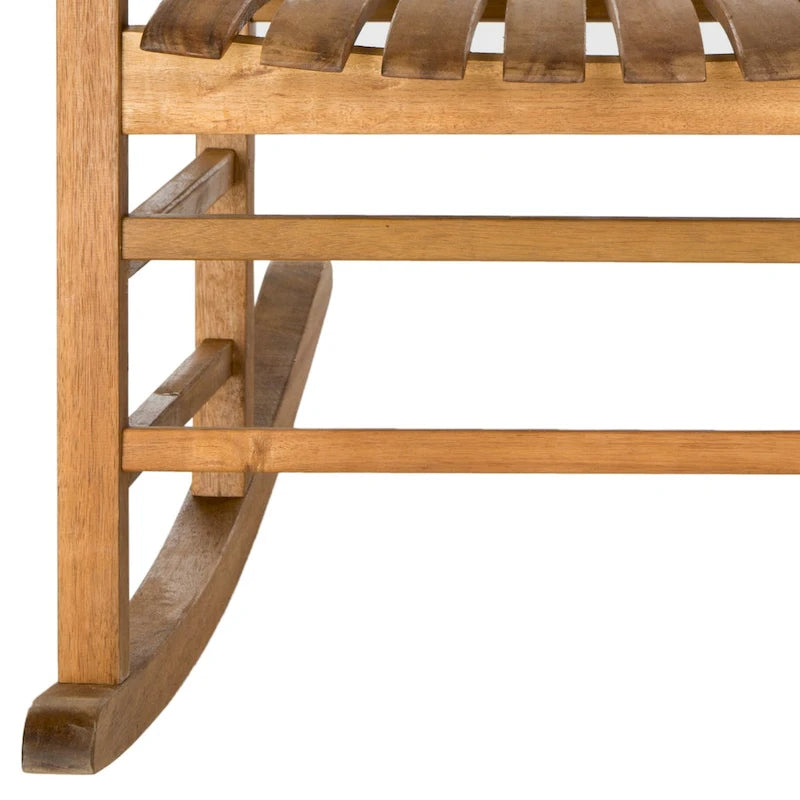 Fauteuil à bascule d'extérieur SAFAVIEH Marilijn en bois d'acacia - 66 cm (L) x 114 cm (P) x 86 cm (H)
