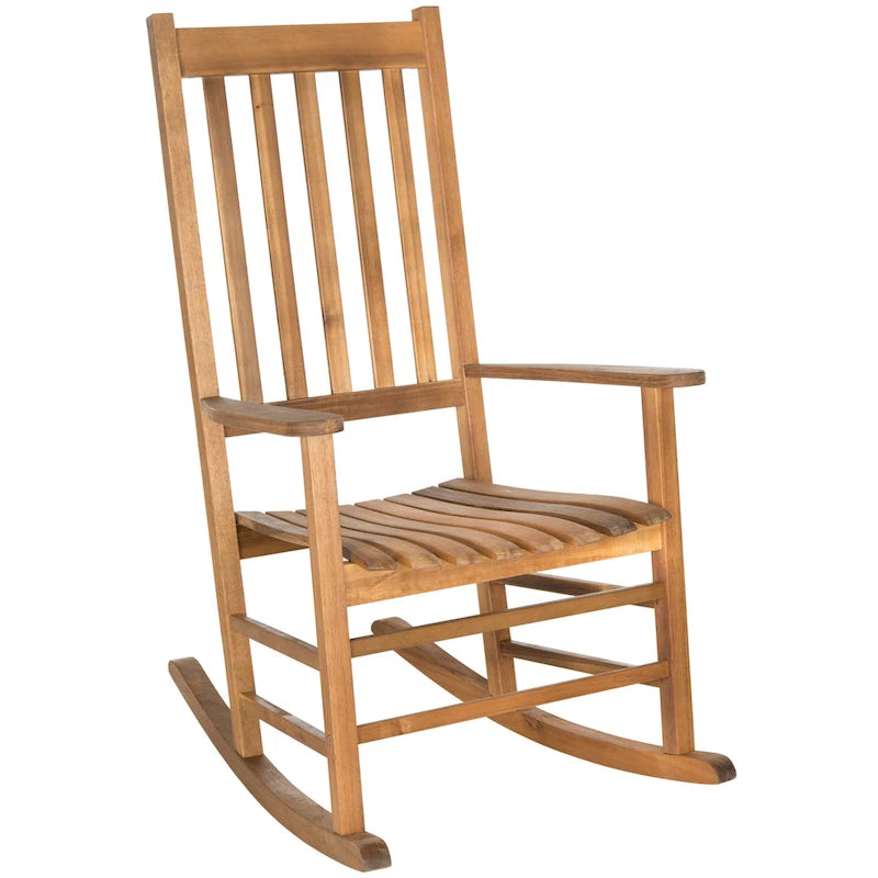 Fauteuil à bascule d'extérieur SAFAVIEH Marilijn en bois d'acacia - 66 cm (L) x 114 cm (P) x 86 cm (H)