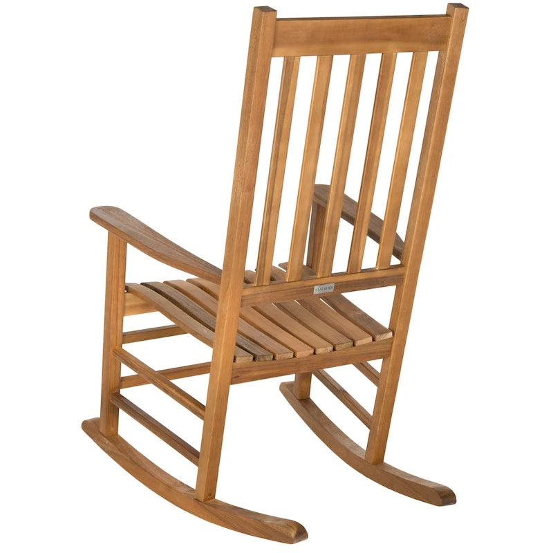 Fauteuil à bascule d'extérieur SAFAVIEH Marilijn en bois d'acacia - 66 cm (L) x 114 cm (P) x 86 cm (H)