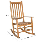 Fauteuil à bascule d'extérieur SAFAVIEH Marilijn en bois d'acacia - 66 cm (L) x 114 cm (P) x 86 cm (H)