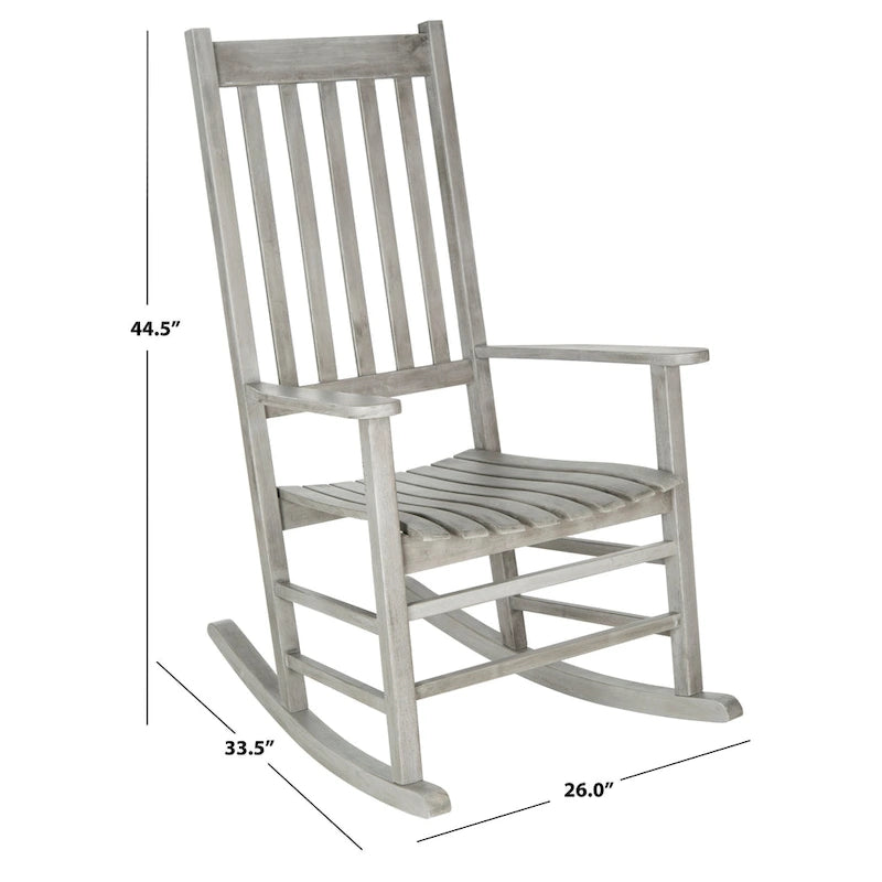 Fauteuil à bascule d'extérieur SAFAVIEH Marilijn en bois d'acacia - 66 cm (L) x 114 cm (P) x 86 cm (H)