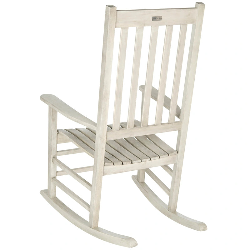 Fauteuil à bascule d'extérieur SAFAVIEH Marilijn en bois d'acacia - 66 cm (L) x 114 cm (P) x 86 cm (H)